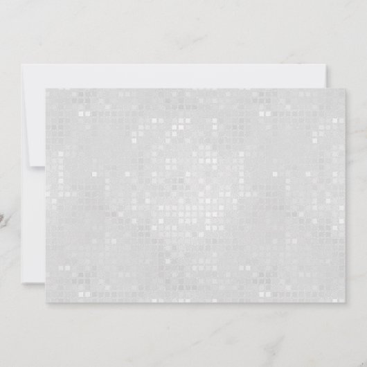 Glam Silver en Blauwgroen Gown Quinceañera Uitnodi Kaart (Achterkant)