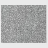 Glam Silver Faux Glitter Cadeaupapier (Vlak)