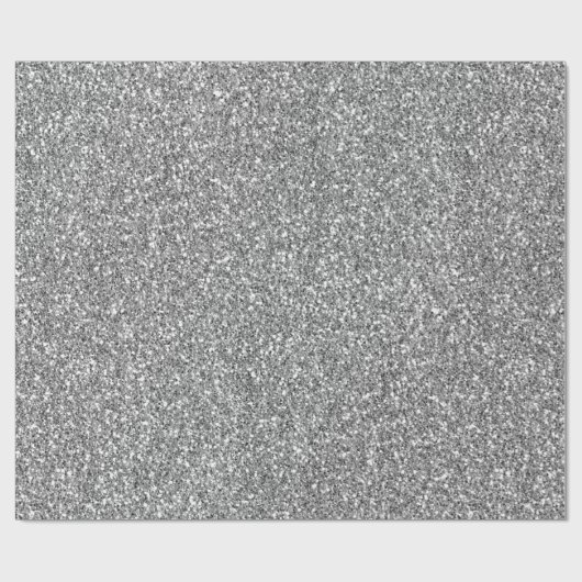 Glam Silver Faux Glitter Cadeaupapier (Vlak)