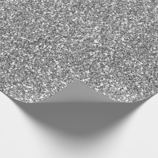 Glam Silver Faux Glitter Cadeaupapier (Hoek)