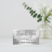 Glam Silver Foil Agate Bedankt voor je aankoop Inv Visitekaartje (Staand voorkant)