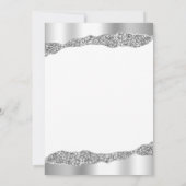 Glam Silver Foil Glitter Quinceañera Kaart (Achterkant)