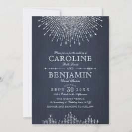 Glam Silver Glitter art deco vintage bruiloft Kaart