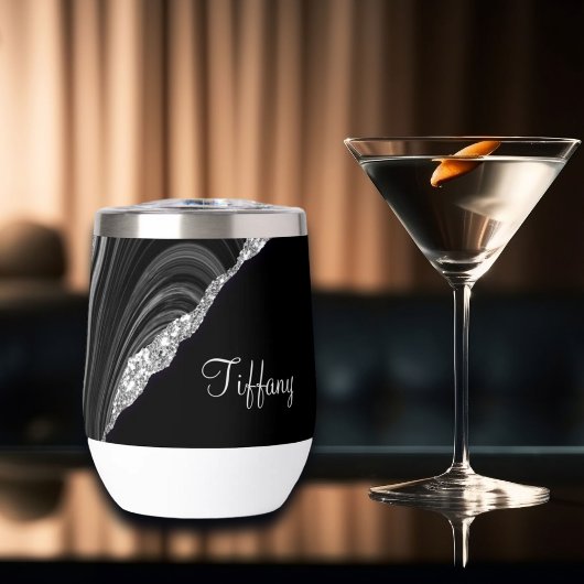 Glam Silver Glitter Black Festival