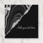 Glam Silver Glitter Black Festival Bedankjes Labels (Voorkant)