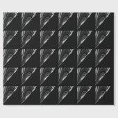 Glam Silver Glitter Black Festival Cadeaupapier (Vlak)