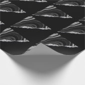 Glam Silver Glitter Black Festival Cadeaupapier (Hoek)