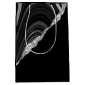 Glam Silver Glitter Black Festival Medium Cadeauzakje (Voorkant)