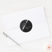 Glam Silver Glitter Black Festival Ronde Sticker (Envelop)