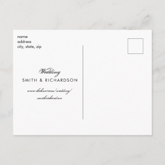 Glam Silver Glitter Bruiloft Verander de datum Aankondigingskaart (Achterkant)