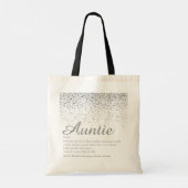 Glam Silver Glitter Cool Auntie Aunt Definition Tote Bag (Achterkant)