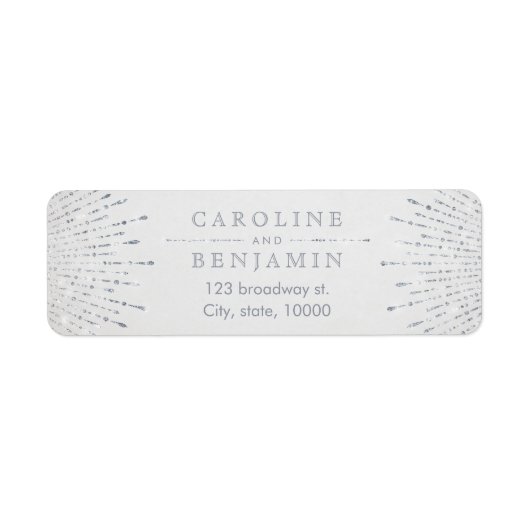 Glam Silver Glitter deco retouradres Etiket (Voorkant)