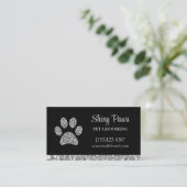 Glam Silver Glitter Dog Pet Grooming Visitekaartje (Staand voorkant)