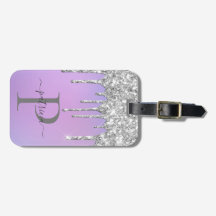 Glam Silver Glitter Drift Elegant Monogram