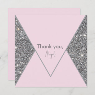 Glam Silver Glitter en Roze Vrijgezellenfeest Dank