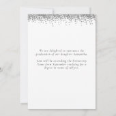 Glam Silver Glitter Foto 2024 Afstuderen Aankondiging (Achterkant)