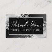 Glam Silver Glitter Hartelijk dank voor uw aankoop Visitekaartje (Voorkant)