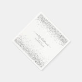 Glam Silver Glitter Name Merry KerstWhite Servet (Hoek)