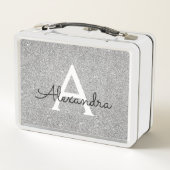 Glam Silver Glitter & Sparkle Monogram (Achterkant)