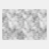 Glam Silver Glitter Stripes Inpakpapier Vel (Voorkant 3)