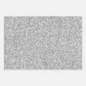 Glam Silver Glitter Stripes Inpakpapier Vel (Voorkant 2)