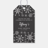Glam Silver Glitter Winter Wonderland Baby shower Cadeaulabel (Voorkant)