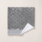Glam Silver Glittery Diamond Bling Bad Handdoek (Wasdoekje)