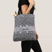 Glam Silver Glittery Diamond Bling Canvas tas (Dichtbij)