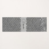 Glam Silver Glittery Diamond Bling Yogamat (Achterkant (horizontaal))