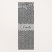 Glam Silver Glittery Diamond Bling Yogamat (Voorkant)
