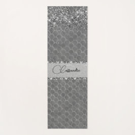 Glam Silver Glittery Diamond Bling Yogamat