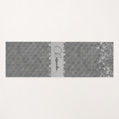 Glam Silver Glittery Diamond Bling Yogamat (Voorkant (horizontaal))