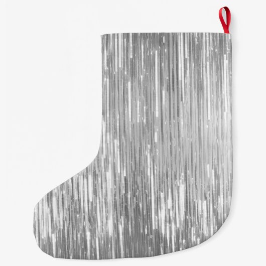 Glam Silver Glitzy Sparkle Naam Grote Kerstsok (Achterkant)