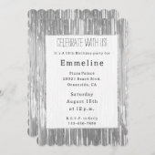 Glam Silver Glitzy Sparkle Stripes Kaart (Voorkant / Achterkant)