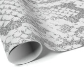 Glam Silver Gray Monochrom Python Snake Skin Vip Cadeaupapier (Rol Hoek)