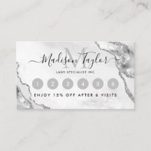 Glam Silver Grey Glitter Agate Marble Monogram