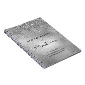 Glam Silver Metal Glitter Drip Hair and Makeup Notitieboek (Rechterzijde)