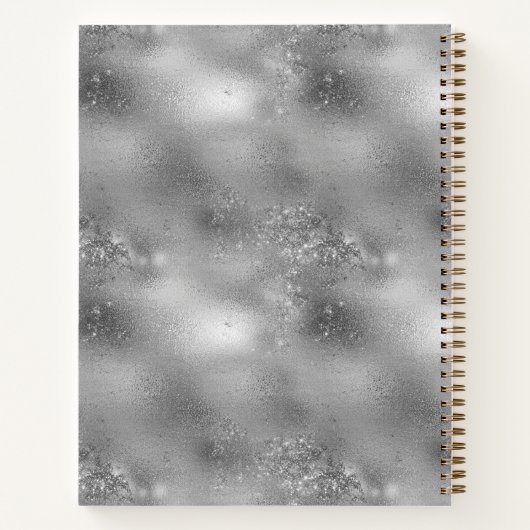 Glam Silver Monogram Recipe Book Notitieboek (Achterkant)