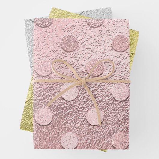 Glam Silver Pink Gold Metallic Glitter Sparkle Inpakpapier Vel (In situ)