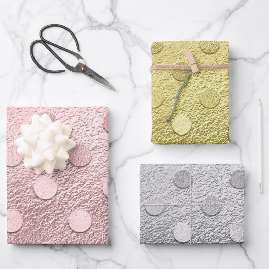 Glam Silver Pink Gold Metallic Glitter Sparkle Inpakpapier Vel (Voorkant)