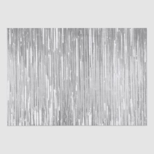 Glam Silver Sparkle Stripes Bruiloft Tissuepapier (Voorkant)