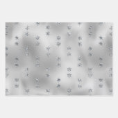 Glam Silver Stars Kerstmis Inpakpapier Vel (Voorkant 2)