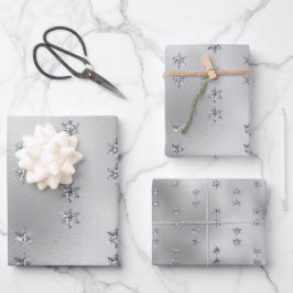 Glam Silver Stars Kerstmis Inpakpapier Vel