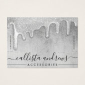 Glam Silver Thick Glitter Drift Bracelet Display Visitekaartje (Voorkant)