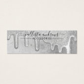 Glam Silver Thick Glitter-schijven die beeldscherm Mini Visitekaartjes (Voorkant)