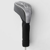 Glam Silver Trendy Script Monogram Golfheadcover (Schuin)