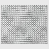 Glam Silver White Zigzag Stripes Cadeaupapier (Vlak)