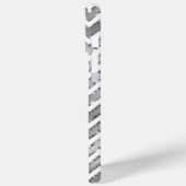 Glam Silver White Zigzag Stripes Case-Mate iPhone Case (Achterkant / Links)