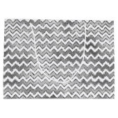 Glam Silver White Zigzag Stripes Groot Cadeauzakje (Achterkant)