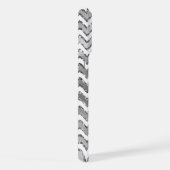 Glam Silver White Zigzag Stripes iPhone Hoesje (Rechterkant)